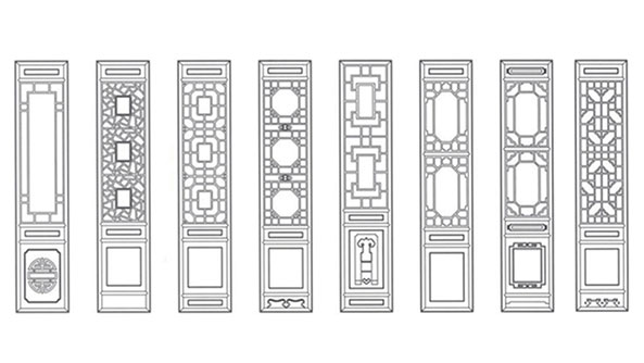 张掖喜迎门中式花格CAD设计图样式大全
