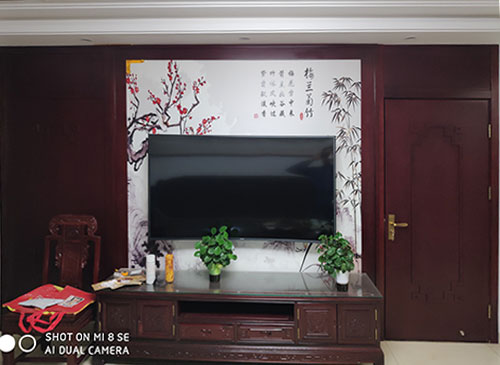 张掖中式家庭装修电视柜效果展示